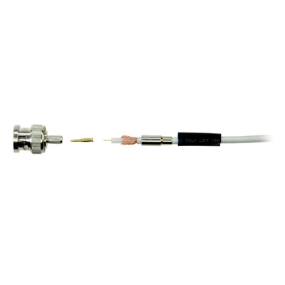 SAFIRE connector - BNC to crimp - Compatible with Microcoaxial - 25 mm (Fo) - 10 mm (An) - 5 g