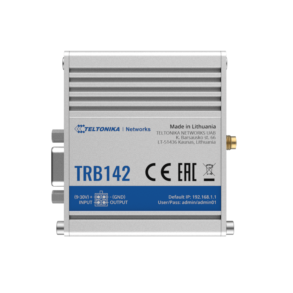 Teltonika Gateway 4G Industrial - 4G Cat 1 / 3G / 2G - Porta RS232 - Design compatto - Connettore Micro USB