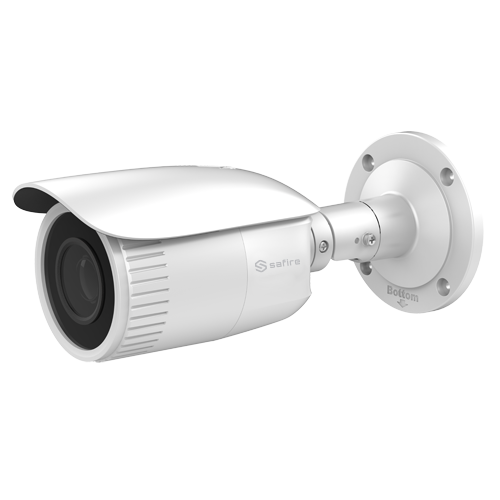 Cámara Bullet IP de 4 Megapíxeles - Sensor CMOS de escaneo progresivo de 1/3" - Lente motorizada varifocal de 2.8~12 mm - LED IR Alcance de 50 m - Compresión H.265+ - PoE (802.3af) | Alarmas