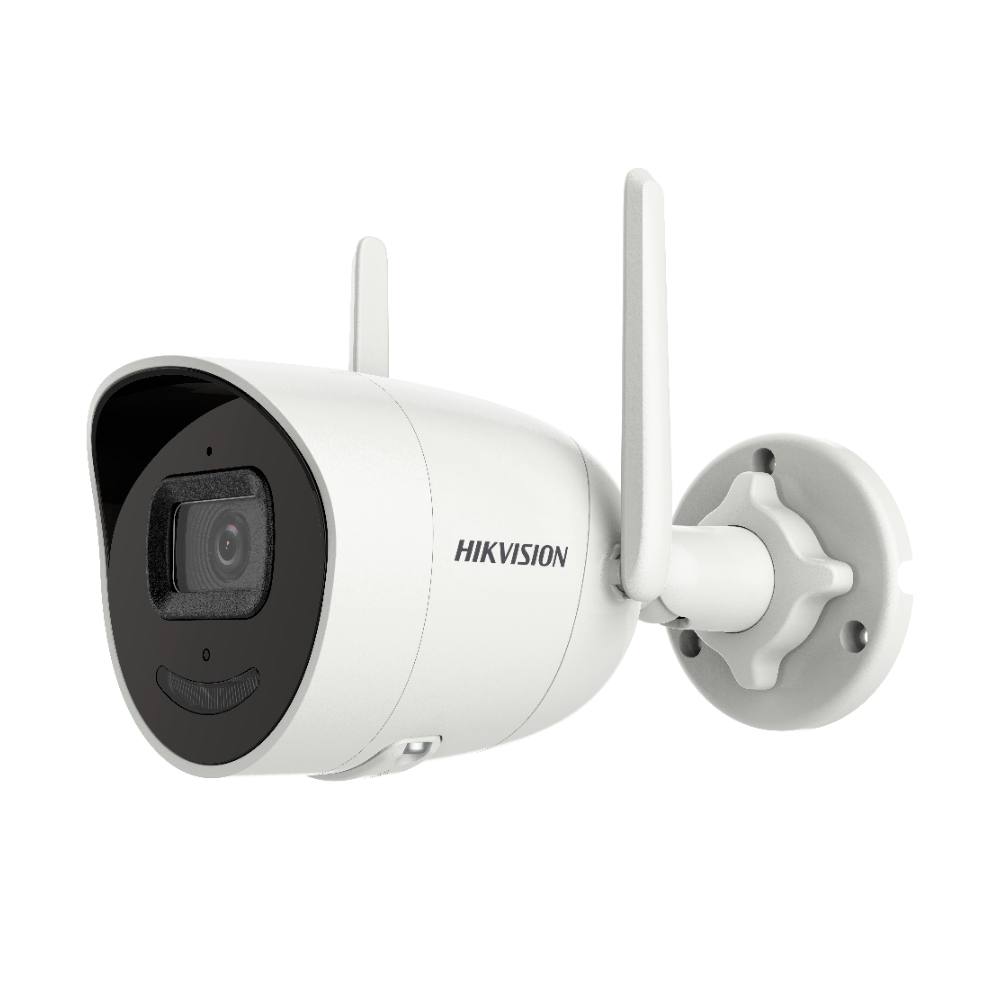 Hikvision - Telecamera Bullet  IP gamma Wi-Fi - Risoluzione 2 Megapixel (1920x1080) - Ottica 2.8 mm | Wi-Fi IEEE802.11b/g/n - Portata IR 30 m | Microfono e altoparlante integrati - Slot per scheda MicroSD fino a 512 GB