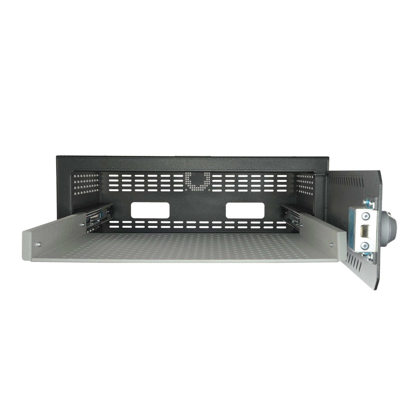 Cassaforte per DVR - Specifica per TVCC - Per DVR da 1,5/2U rack - Chiusura elettronica - Con ventilazione e passacavi - Qualità e resistenza