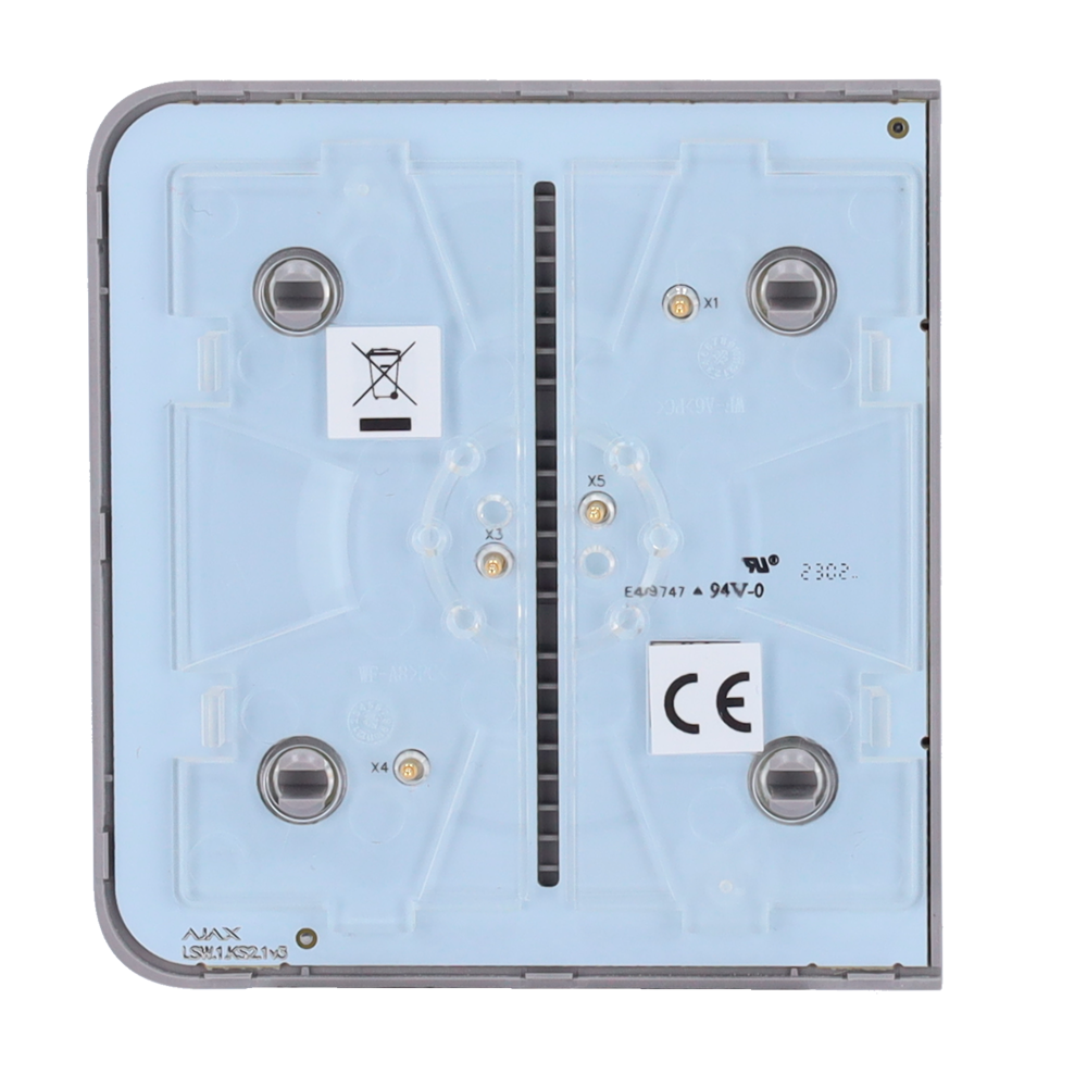Ajax - LightSwitch SideButton - Pannello tattile per interruttore della luce - Compatibile con AJ-LIGHTCORE-1G / -2W - Retroilluminazione a LED - Pannello tattile laterale senza contatto - Colore grigio