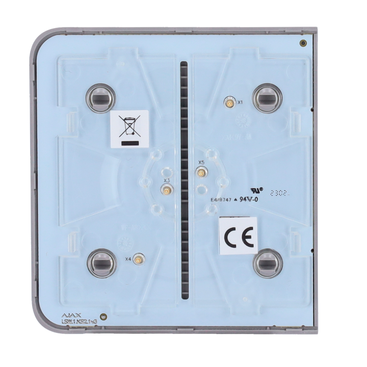 Ajax - LightSwitch SideButton - Pannello tattile per interruttore della luce - Compatibile con AJ-LIGHTCORE-1G / -2W - Retroilluminazione a LED - Pannello tattile laterale senza contatto - Colore grigio