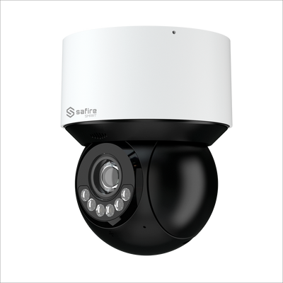 Safire Smart - B1 range Artificial Intelligence PTZ IP camera - 4 Megapixel resolution (2560x1440) - 15 mm optical zoom | Dual light: IR 50m White 30m - Autotracking, person and vehicle | Alarms - Waterproof IP66 | PoE+ (IEEE802.3at)