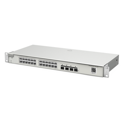 Reyee Switch Cloud Layer  2+ - 24 porte RJ45 Gigabit - 4 porte SFP+ 10 Gbps - Static LAG/DHCP Snooping/IGMP Snooping/Port Mirroring - VLAN/Port Isolation/STP/RSTP/ACL/QoS - Server DHCP/Rotte statiche
