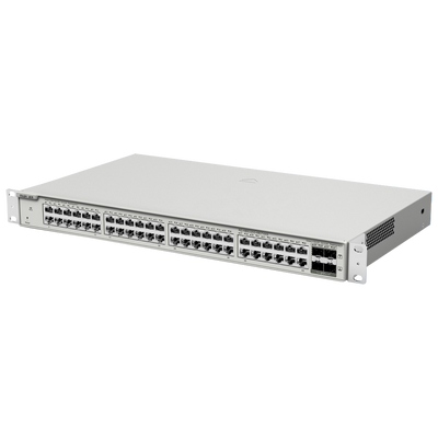 Reyee Switch PoE Cloud Gestibile L2 - 48 porte PoE + 4 SFP+ - 48 10/100/1000Mbps + 4 SFP+ 10Gb - 30 W per porta 802.3af/at / Massimo 370W - VLAN/Port Isolation/STP/RSTP/ACL/QoS - Static LAG/DHCP Snooping/IGMP Snooping/Port Mirroring