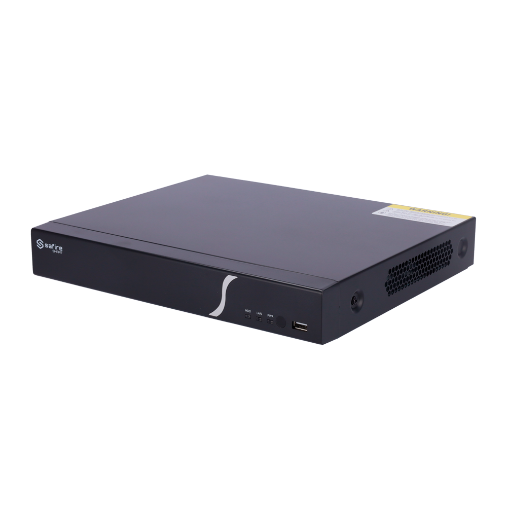 Safire Smart - Grabador de vídeo NVR para cámaras IP gama B1 - Vídeo 4 CH / Compresión H.265 - Resolución hasta 8Mpx / Ancho de banda 40Mbps - Salida HDMI 4K y VGA / 1HDD - Soporta eventos VCA de cámaras IP / Función POS