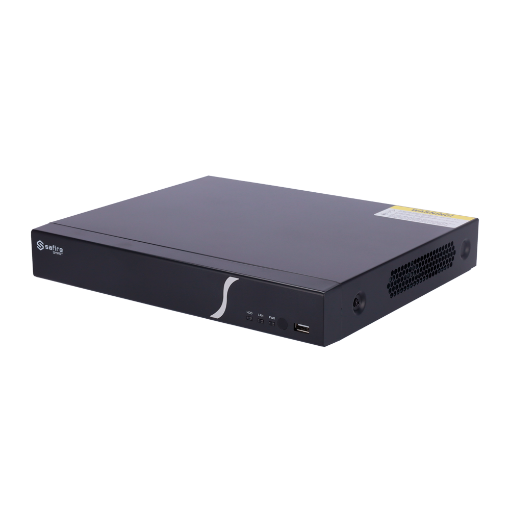 Safire Smart - NVR video recorder for B1 range IP cameras - 4 CH video / H.265 compression - Resolution up to 8Mpx / Bandwidth 40Mbps - 4K HDMI and VGA output / 1HDD - Supports VCA events from IP cameras / POS function