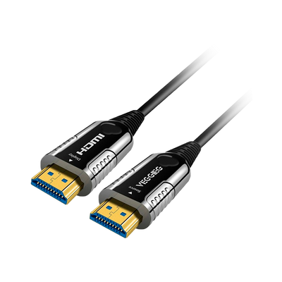 Cable de fibra óptica HDMI - Conectores HDMI tipo A macho - Soporte 4K@60 Hz - 50 m - El cable no es reversible - Color negro