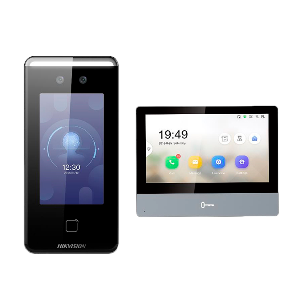 Kit videoportero - Tecnología IP y WiFi - Incluye placa externa y monitor - Reconocimiento facial, tarjeta MF y QR | PoE - Aplicación móvil con P2P | Relés internos en monitor - Montaje en superficie | IP65