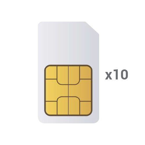 Pack 10 schede SIM M2M - GlobalSIM Multioperatore - 2G/3G/4G/5G - Piano dati a tariffa fissa per centrali d'allarme - Supporta SMS e chiamate (costo nella descrizione) - Innowatt