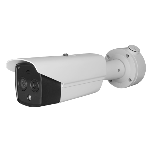 Telecamera termografica Dual IP Hikvision - 160x120 Vox | Lente 3 mm - Misurazione della temperatura corporea a distanza - Sensore ottico1/2.7” 4 Mpx | Lente 4 mm - Sensibilità termica ≤40mK - Alta precisione ±0.5ºC
