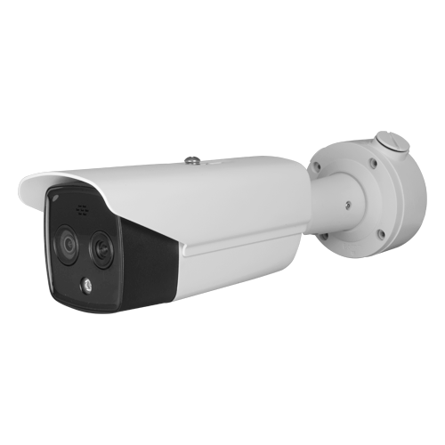 Cámara termográfica Hikvision Dual IP - 160x120 Vox | Lente de 3 mm - Medición remota de temperatura corporal - Sensor óptico 1/2.7” 4 Mpx | Lente de 4 mm - Sensibilidad térmica ≤40mK - Alta precisión ±0,5ºC