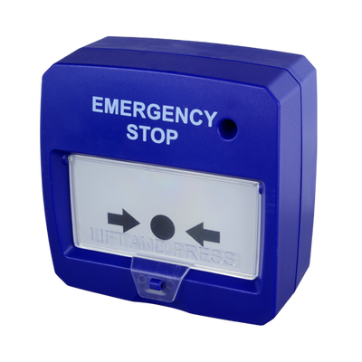 Pulsante di reset - Specifico per pannello antincendio - Arresto di emergenza - Indicatore LED - Installazione in superficie - Riattivato manualmente o con chiave