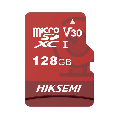 Scheda di memoria Hikvision - Capacità 128 GB - Classe 10 U3 V30 - Fino a 300 cicli di scrittura - Formato exFAT - Adatto in particolare per la videosorveglianza