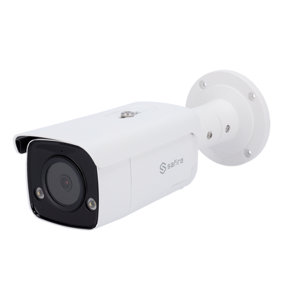 Cámara IP de 4 Mpx - Sensor de Ultra Baja Luz 1/2.7" - H.265+ | Lente de 2.8 mm | WDR | IR 60 m - Micrófono | Altavoz | Alarma | Luz con función disuasoria - Truesense2: Filtro mejorado para falsas alarmas