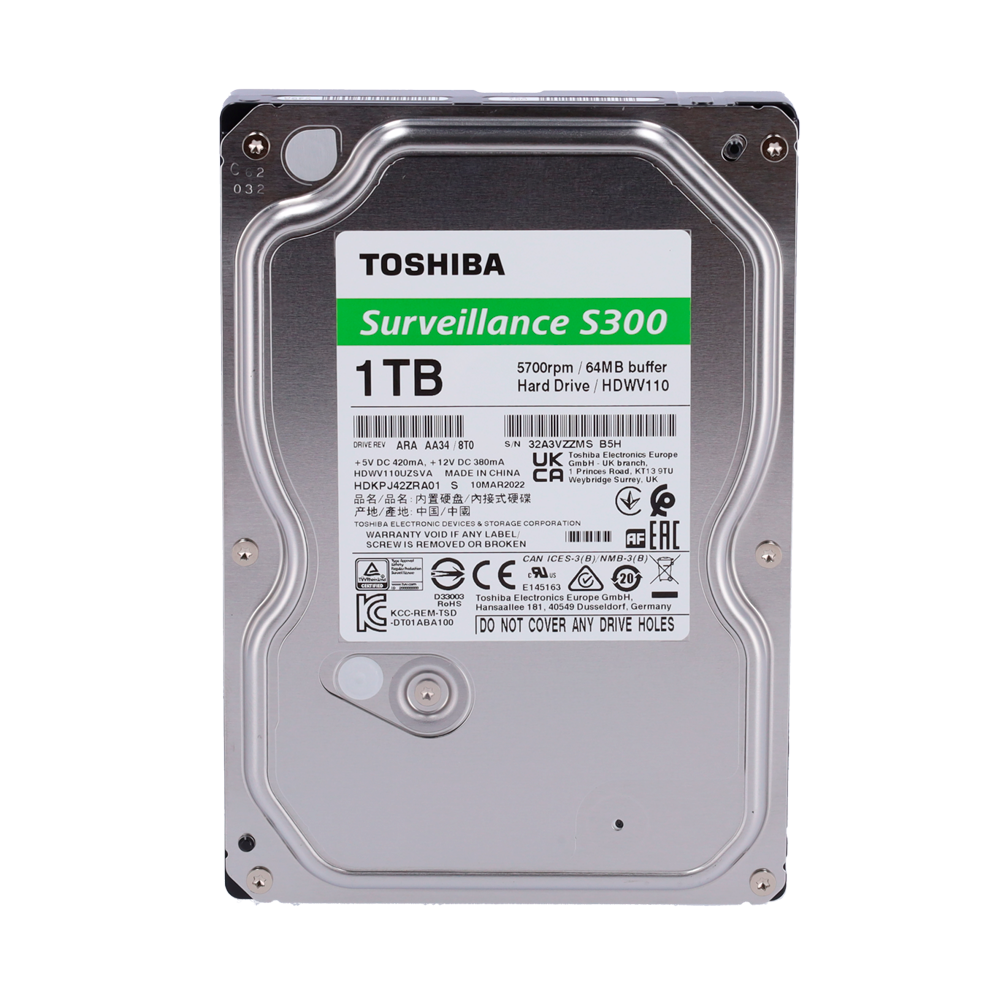 Pack di dischi duri - 10 unità - Toshiba -  HDWV110UZSVA - 1 TB di immagazzinamento - Speciale per TVCC - Innowatt