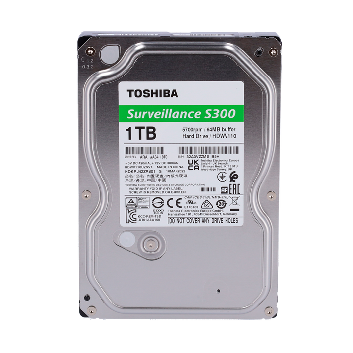 Hard Drive Pack - 10 Units - Toshiba - HDWV110UZSVA - 1TB Storage - Special for CCTV