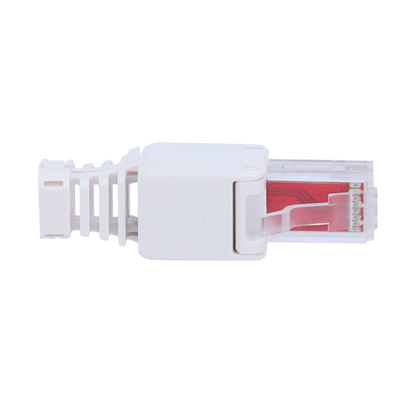 UTP cable connector - RJ45 output connector - UTP category 6 compatible - Easy installation without the need for tools