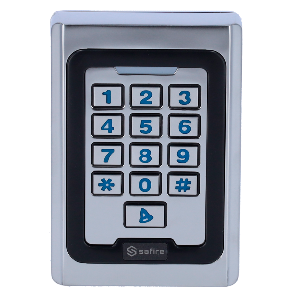 Control de acceso autónomo - Acceso mediante tarjeta MF y PIN - Salida de relé, pulsador y timbre - Wiegand 26 - Control horario - Apto para interior