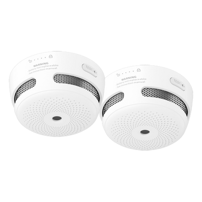 Kit autonomo di 2 Mini rilevatori di fumo X-Sense - Durata della batteria 10 anni - Indicatore luminoso di allarme - Allarme acustico 85 dB a 3m - Pulsante di Test - Certificato EN 14604:2005
