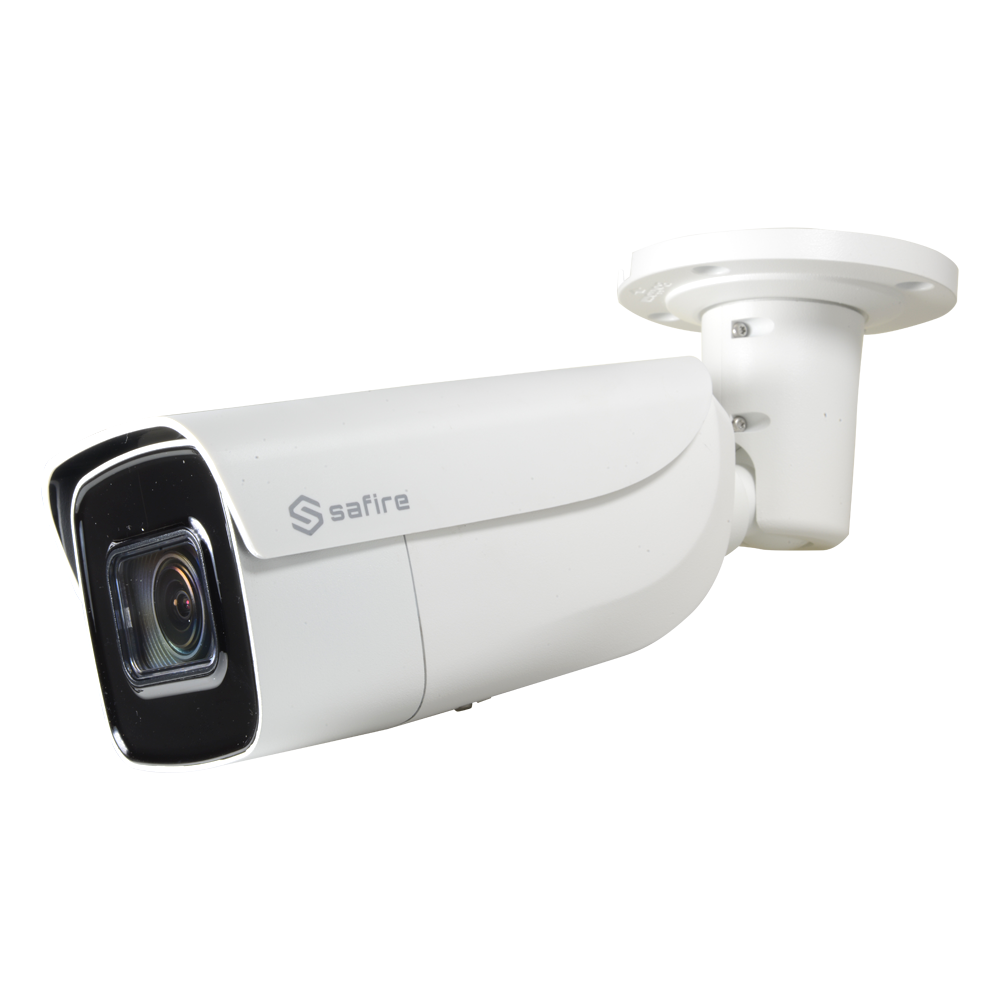 4 Megapixel IP Bullet Camera - 1/2.5" Progressive Scan CMOS - H.265+ / H.265 Compression - Motorized lens 2.8~12 mm Autofocus - Matrix IR Range 50 m - IP67 | WDR | Audio | Alarms
