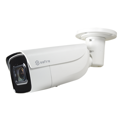 4 Megapixel IP Bullet Camera - 1/2.5" Progressive Scan CMOS - H.265+ / H.265 Compression - Motorized lens 2.8~12 mm Autofocus - Matrix IR Range 50 m - IP67 | WDR | Audio | Alarms