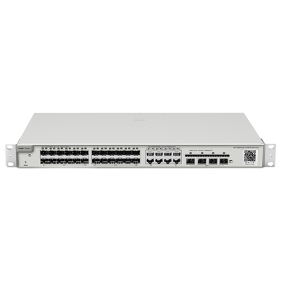 Reyee Switch Cloud Layer  2+ - 24 porte SFP Gigabit  (8 Porte Combo RJ45) - 4 porte SFP+ 10 Gbps - Static LAG/DHCP Snooping/IGMP Snooping/Port Mirroring - VLAN/Port Isolation/STP/RSTP/ACL/QoS - Server DHCP/Rotte statiche