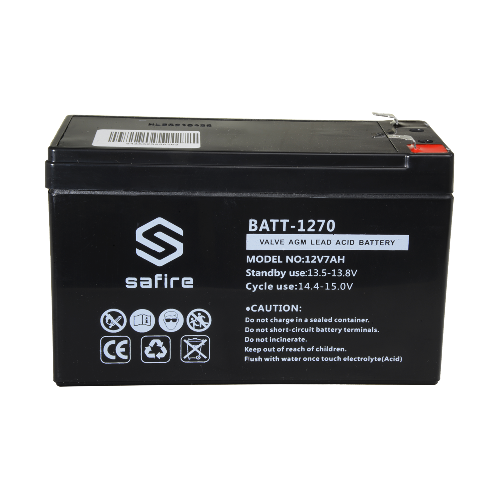 Rechargeable battery - AGM lead-acid technology - Voltage 12 V - Capacity 7.0 Ah - 93.5 x 151 x 65 mm / 2100 g - For backup or direct use