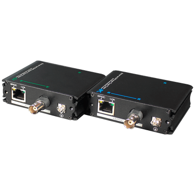 Cavo coassiale estensore IP | PoE - Passivo - Trasmettitore e ricevitore - Permette di transmettere 1 canale IP - Distanza massima 500 - Larghezza di banda fino a 100 Mbps