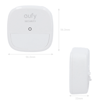 Sensor de movimiento Eufy by Anker  - Inalámbrico 868 MHz
 - Compatible con el sistema de alarma Eufy
 - Botón de enlace rápido a HomeBase
 - Funcionamiento a pilas
 - Cobertura 100° / 9 m para interior