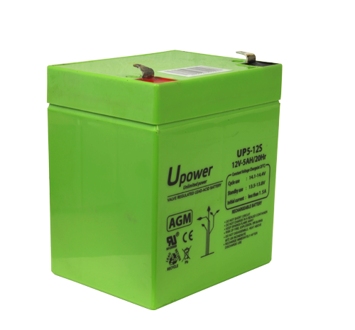 Upower - Rechargeable battery - AGM lead-acid technology - Voltage 12 V - Capacity 5.0 Ah - 107 x 90 x 70 mm / 1650 g - For backup or direct use