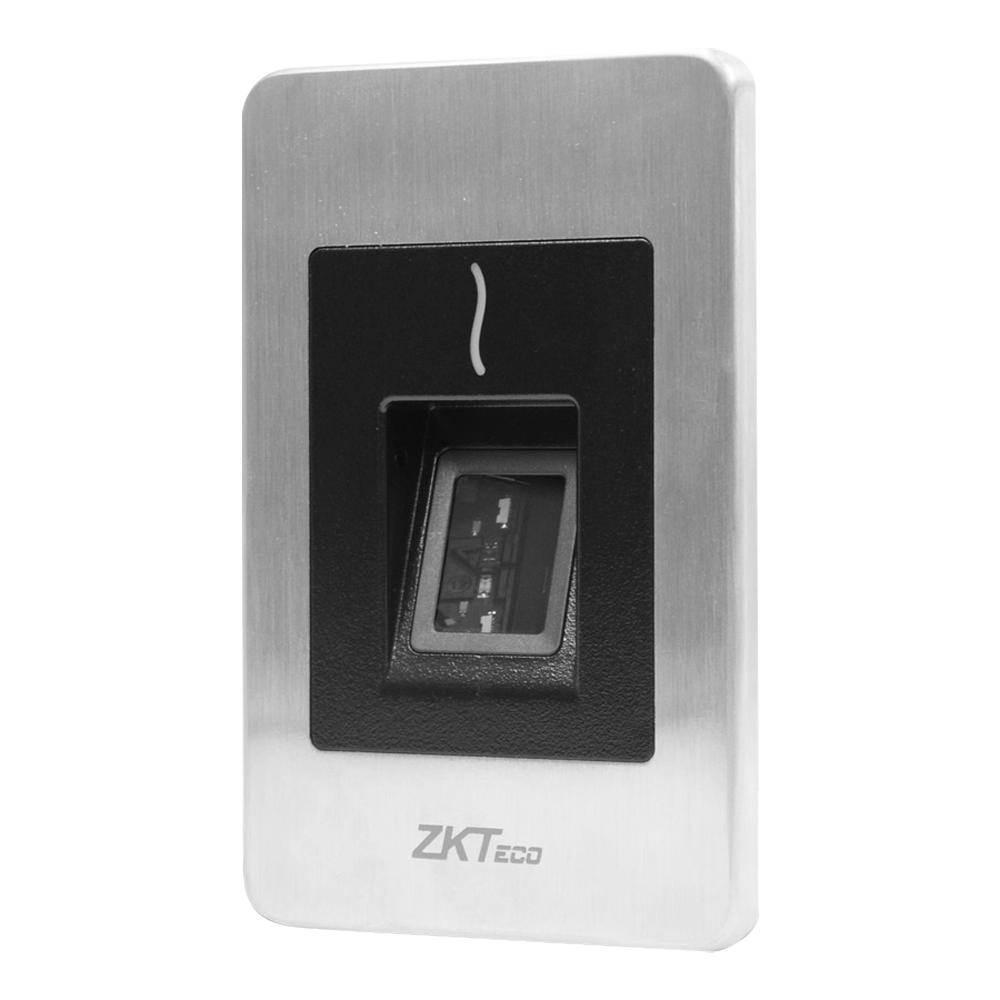 Lector de acceso - Acceso mediante huella dactilar y/o tarjeta MF - Indicador LED y acústico - Comunicación RS485 - Compatible con Atlas ZK-ATLAS-x60 - Instalación de empotrar | Adecuado para uso externo
