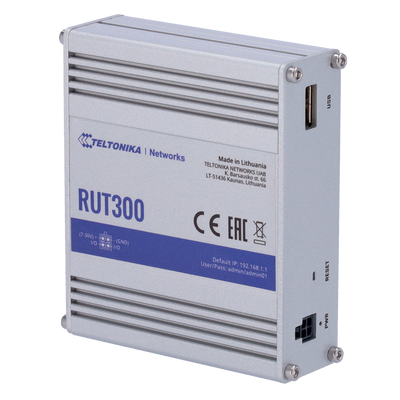 Teltonika Industrial Router - 5 Fast Ethernet RJ45 Ethernet Ports - USB 2.0 - 2x Digital Inputs + 2 Digital Outputs - Aluminum Housing