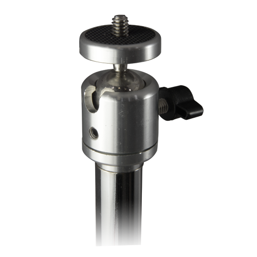 Supporto con pedana per telecamera - Estensibile 99~135 cm - Rotula rotazione 360º - Occhielli a sezione passacavi - Base circolare