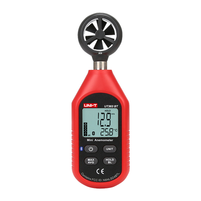 Portable Split Type Anemometer - High Accuracy Wind Speed ​​Sensor - Temperature Sensor - Auto Power Off - Connect to APP via Bluetooth - Backlit LCD Display
