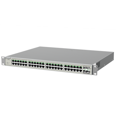 Reyee Switch Hi-PoE Cloud Layer 3 - 48 porte PoE RJ45 Gigabit + 4 SFP+ 10Gb - 40 Porte PoE+ (30W) + 8  Hi-PoE (90W) / 740W - Static LAG/DHCP Snooping/IGMP Snooping/Port Mirroring - VLAN/Porta Isolation/STP/RSTP/ACL/QoS/802.1X - Server DHCP/Rotte statiche/