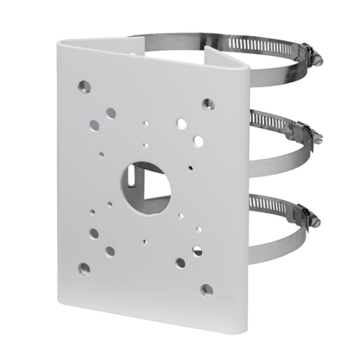 Pole/lamppost bracket - For motorized dome cameras - Diameter range 103~127 mm - Suitable for outdoor - White color - Hollow pin