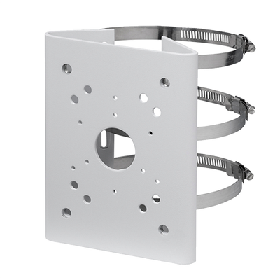 Pole/lamppost bracket - For motorized dome cameras - Diameter range 103~127 mm - Suitable for outdoor - White color - Hollow pin