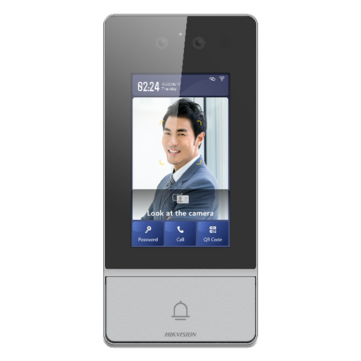 Videoportero IP WiFi - Cámara 2 Mpx | Audio bidireccional - Facial, tarjeta MF, QR y PIN | 2 relés - App móvil a través de monitor - Pantalla IPS 4.3" táctil | IP65, IK08 - Montaje en superficie | PoE