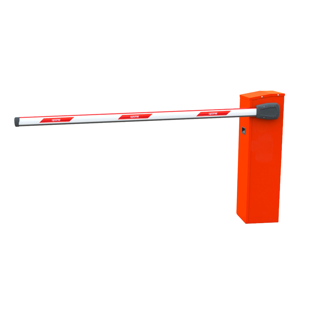 Barrera de aparcamiento - Brazo recto de 4 m - Apertura a la derecha - Intermitentes LED | Borde de seguridad de goma - Modo de emergencia - Posibilidad de batería de respaldo