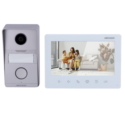 Kit de videoportero - Tecnología 2 hilos analógico - Incluye placa y monitor - Conexión por 2 hilos - Instalación Plug &amp; Play - Montaje encastrado | IP65, IK07