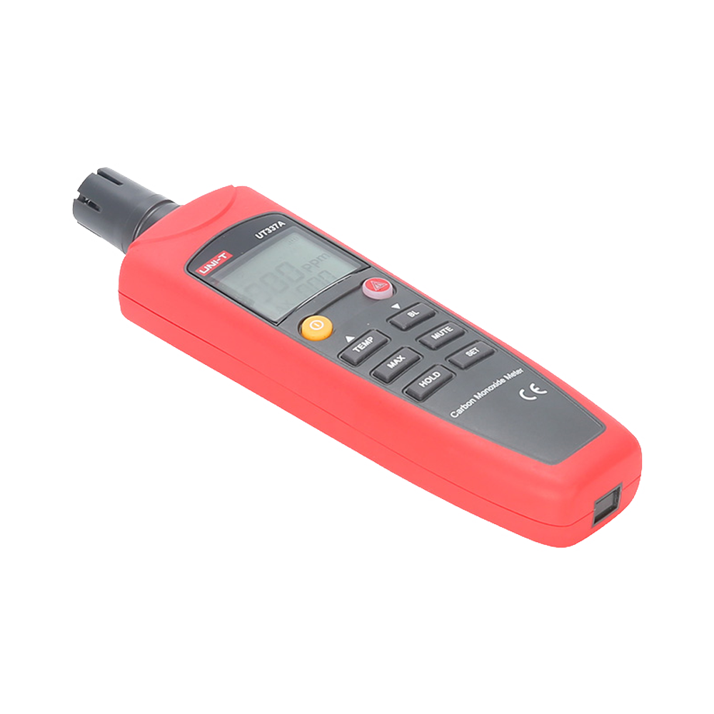 Medidor de monóxido de carbono (CO) - Incorpora sensor electroquímico de gas - Alarma configurable con señal sonora - Visualización del valor máximo registrado - Autotest del sensor