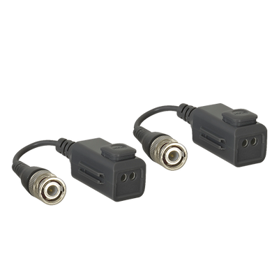 SAFIRE Passive Twisted Pair Transmitter with Splicing Button - Optimized for HDTVI, HDCVI, AHD and CVBS - 1 Video Channel - Passive, 2 Pin Connector - Distance: 150 ~ 500m - 2 Units