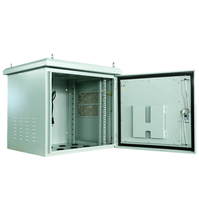 Armadio rack a parete - Fino a 12U rack da 19" - Fino a 100 Kg di carico - Con griglie di ventilazione e passacavi - Grado di protezione IP65 - 8 Ingressi per il cablaggio / 2 ventole