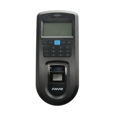 ANVIZ access and presence control demo KIT - Fingerprints, EM-RFID and keyboard - 2000 registrations / 50000 registers - TCP/IP, RS485, miniUSB, Wiegand 26 - Includes customized support and lock - ANVIZ CrossChex included