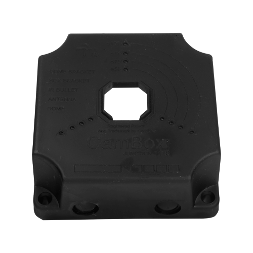 Scatola di giunzione per telecamere dome e bullet - Per esterni - Installazione a tetto o parete - Sigillo completo con coperchi CamBox - Colore nero - Fabbricato in plastica