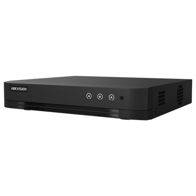Hikvision DVR 5n1 - 4 CH HDTVI / HDCVI / AHD / CVBS - Tiene 5 canales IP - Máxima resolución de entrada 1080p Lite - Detección de movimiento 2.0 en todos los canales - Admite 1 disco duro de 4 TB | Audio