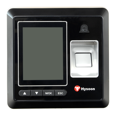 Hysoon standalone access control - Fingerprint and EM card - 3,000 registrations / 160,000 logs - TCP/IP, RS485, and Wiegand 26 - Integrated controller - Free eTime software