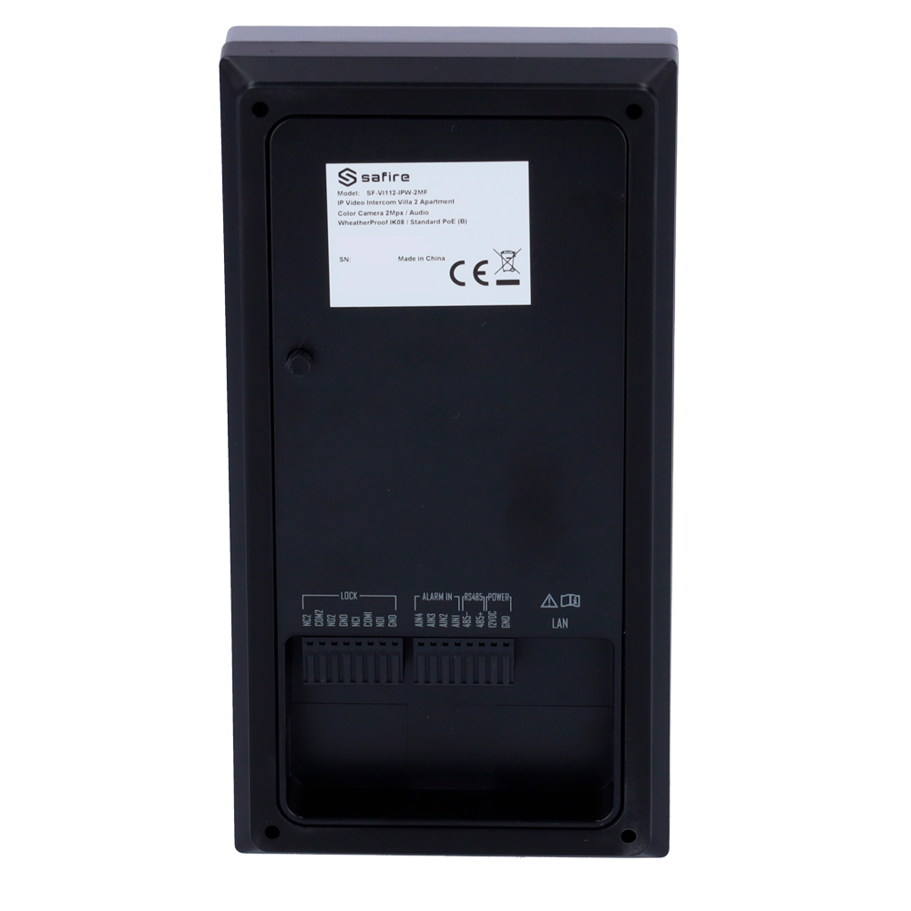 WiFi IP video intercom for 2 apartments - 2 Mp camera | Two-way audio - Opening with 2 relay MF card - Mobile app with or without monitor - Vandal-proof stainless steel - Standard PoE | Surface mounting